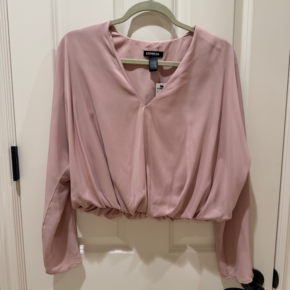 Express Women's Blush cropped Blouse